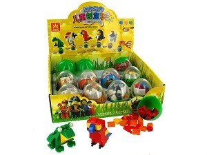 BLOQUES DE CONSTRUCCIÓN BRICKS EN BOLA SORPRESA (12 uds.)