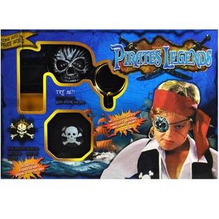GRAN SET DE DISFRAZ DE PIRATA CON MAQUILLAJE (2 uds.)