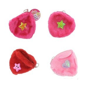 Monederos y Estuches de Peluche de Corazón (24 uds) | B2B Mayorista