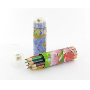 LÁPICES DE COLORES EN TUBO + SACAPUNTAS (24 uds.)