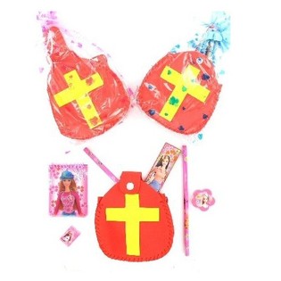 Mitra de San Nicolás Rellena con Artículos de Papelería (12 ud.)