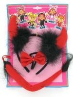 Diadema de Demonio con Pajarita y Cola (6 uds.)