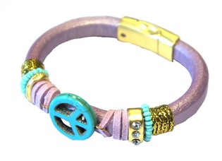 Pulsera Ibiza Morada S&iacute;mbolo Peace (1 ud)