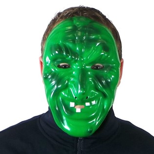 MÁSCARA DE BRUJA VERDE (9 uds.)