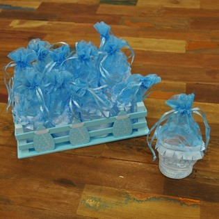 Caja Decorativa con 12 Envases de Regalo - Azul