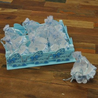 Caja Decorativa con 9 Cochecitos de Bebé Deco - Azul