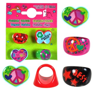 SET DE 4 ANILLOS INFANTILES EN CART&Oacute;N (15 sets)