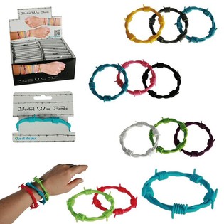 ***S&Uacute;PER ECON&Oacute;MICO*** PULSERAS DE ALAMBRE DE ESPINO EN EXPOSITOR (36 ud.)
