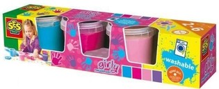Pintura de Dedos SES Girly, Set de Pintura 4x150ml (1 ud.)