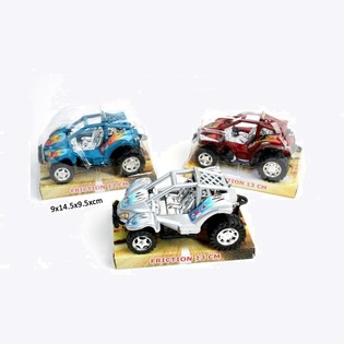 BUGGIES DE FRICCI&Oacute;N ROBUSTOS EN TARJETA BLISTER, 13 CM (12 uds.)