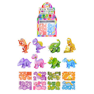 Mini Puzles de Dinosaurio 3D en Expositor (144 uds.)