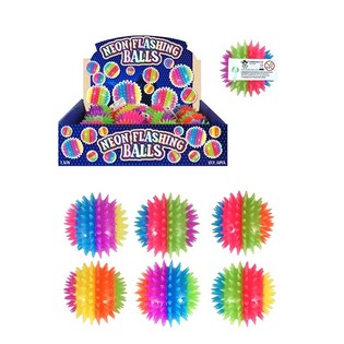 PELOTAS SALTARINAS GRANDES NÉON SPIKEY LUMINOSAS, 7,5 cm. EN EXPOSITOR (12 ud.)