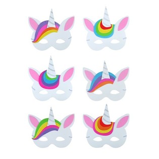 MIX DE M&Aacute;SCARAS DE UNICORNIO DE GOMA EVA (24 uds.)