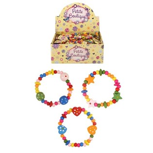 PULSERAS DE MADERA PARA NI&Ntilde;OS EN EXPOSITOR (144 uds.)