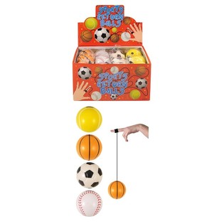 Pelotas Deportivas con Elástico en Expositor (24 uds.)