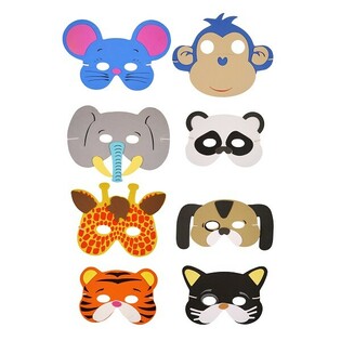 MIX DE M&Aacute;SCARAS DE ANIMALES DE FOAM (24 uds.)