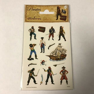L&Aacute;MINA DE PEGATINAS: PIRATAS, Dim. 16 x 9 cm (10 uds.)