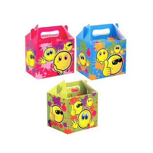 Caja de Men&uacute; Infantil SMILEY &ndash; 14 x 9,5 x 18 cm (Pack de 12)