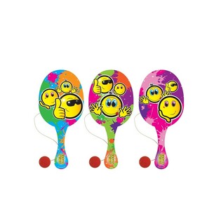 Juego de Pala Smiley con Pelota El&aacute;stica (12 uds.)
