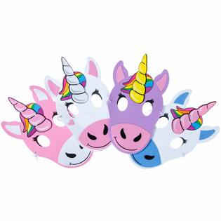 M&aacute;scara de Unicornio de Goma Eva (24 uds.)