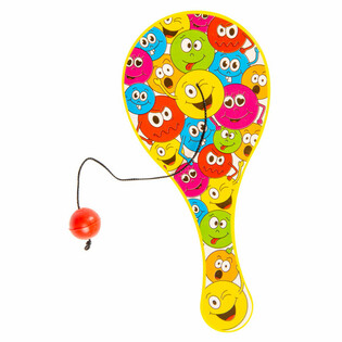 PALA CON PELOTA DE GOMA - MODELO: SMILEY (48 Uds.)