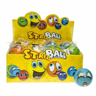 PELOTAS ANTIESTR&Eacute;S SMILEY EN EXPOSITOR (24 uds.)