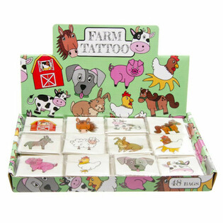 Tatuajes Infantiles Divertidos - Granja (Expositor de 48 packs x 12 tat.)
