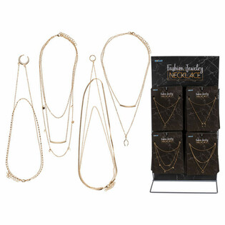 **MEGA ECONÓMICO** EXPOSITOR COMPLETO DE BISUTERÍA - COLLARES (48 uds.)