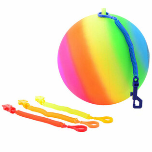 PELOTA ARCO&Iacute;RIS CON CORD&Oacute;N / PELOTA BUNGEE &Oslash;23 Cm (36 uds)