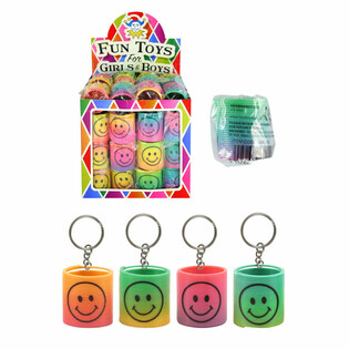 Llavero Espiral Smiley Arcoíris en Expositor (60 uds.)