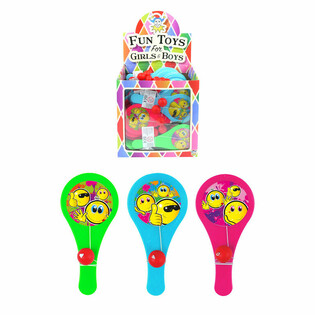 Juego de Pala Smiley con Pelota - Expositor (96 uds.)