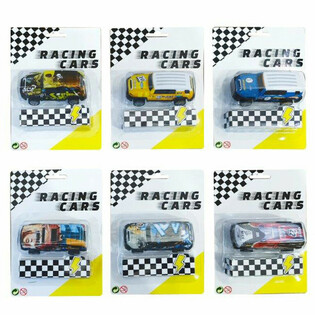 Coches de metal con retroceso en cart&oacute;n (12 piezas)