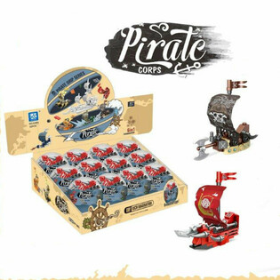 Bloques de Construcci&oacute;n de Barco Pirata en Bola Sorpresa - Display (12 uds.)