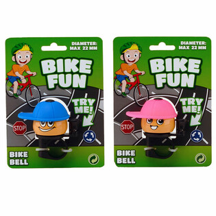 Timbre de Bicicleta para Ni&ntilde;os BIKE FUN en Tarjeta (24 uds.)