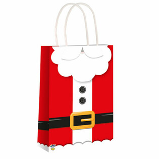 Bolsas de Papel Papá Noel con Asas - 14x21x7cm - 24 Unidades