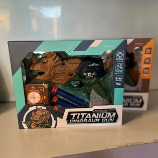 Pistola de Dinosaurio con Flechas y Diana - Caja de Regalo (Set de 2)
