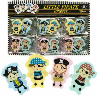 Set de Gomas de Borrar Figuras Piratas - 2 Piezas en Expositor