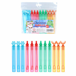 VARITAS DE BURBUJAS NAVIDEÑAS DE COLORES (Pack de 12 uds.)