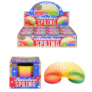 RETRO TOYS - MUELLE ARCÓIRIS Ø 6,5 CM EN EXPOSITOR (12 ud.)