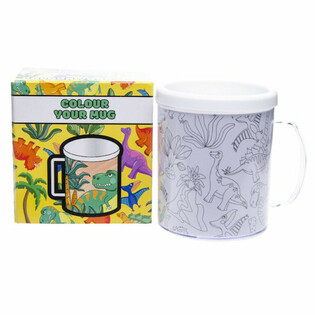 Set de 2 Vasos de Dinosaurio para Colorear