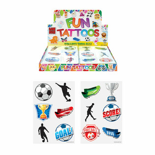 TATUAJES DIVERTIDOS - FÚTBOL EN EXPOSITOR (96 UNIDADES)