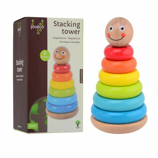 JOUECO - Torre apilable de madera - A partir de 12 meses (1 ud.)
