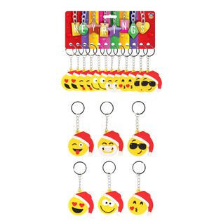 LLAVEROS SMILEY DE NAVIDAD (12 uds.)
