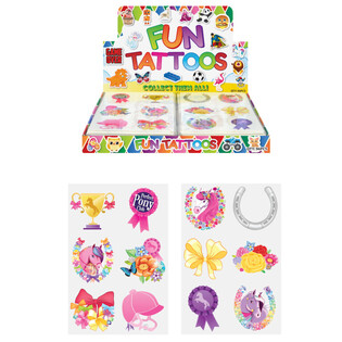 TATUAJES INFANTILES FUN - MODELO: PONY EN EXPOSITOR (96 uds.)