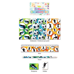 Set de escritura de fútbol de 5 piezas (24 uds.)