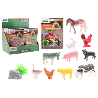 ANIMAL WORLD - Set de Animales de Granja 12 Piezas - Expositor (12 uds)