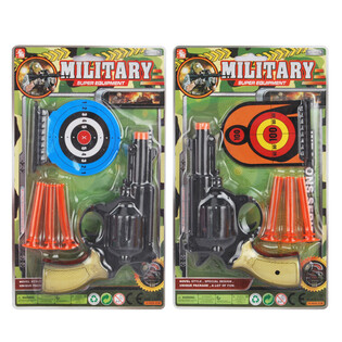Set de Pistola Militar con 3 Flechas de Ventosa y Dianas (6 unidades)