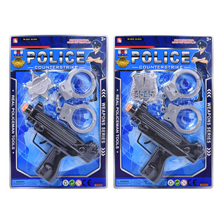 Set de Polic&iacute;a de Juguete con Metralleta, Esposas y Placa (6 uds.)