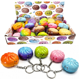 RAGE - LLAVEROS SQUISHY DUMPLING - COLORES MIXTOS - EN EXPOSITOR (24 uds.)