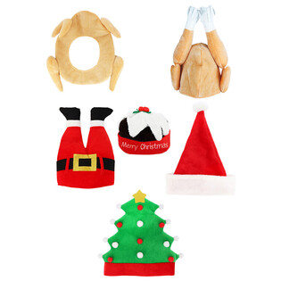 SURTIDO GORROS DE NAVIDAD DIVERTIDOS DE LUJO - XMAS CAPS (6 uds)